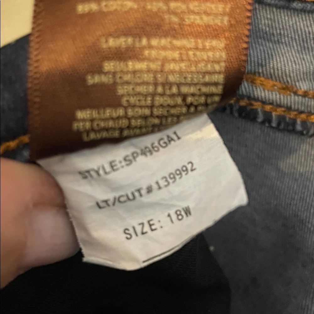 Kut from the Kloth Dark Wash Fab Ab Crop Straight Leg Jeans 18W - Picture 6 of 8